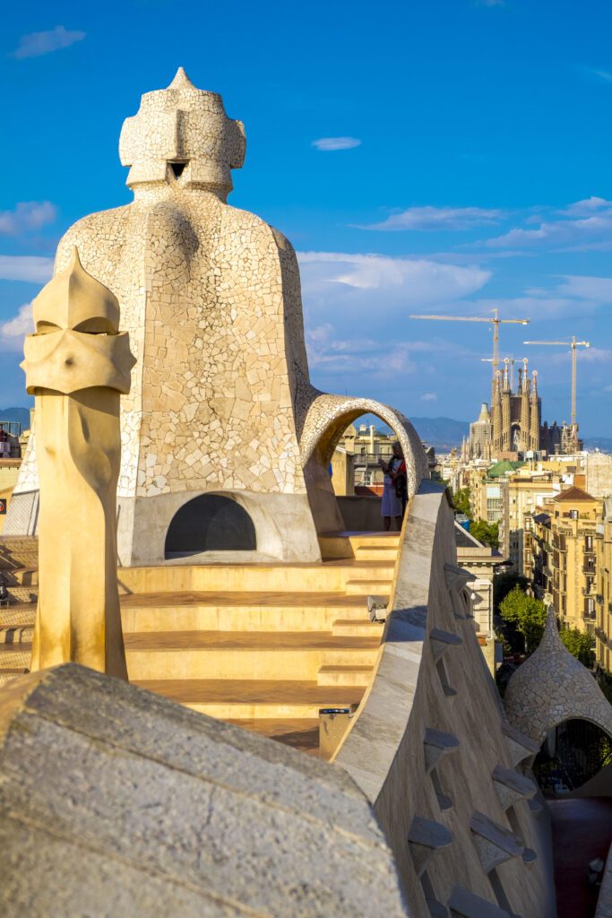 La azotea de La Pedrera de Antoni Gaudi en Barcelona